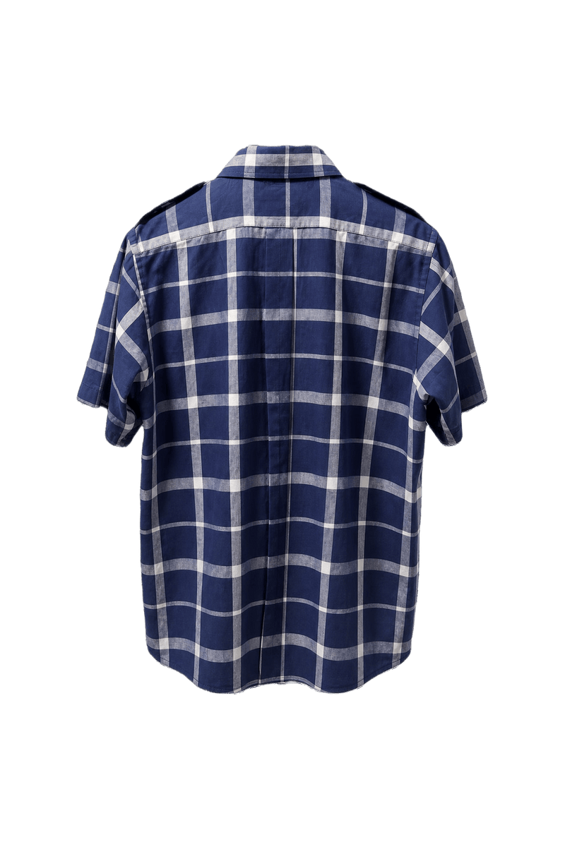 1980s Navy Blue Cotton Shirt - Back View