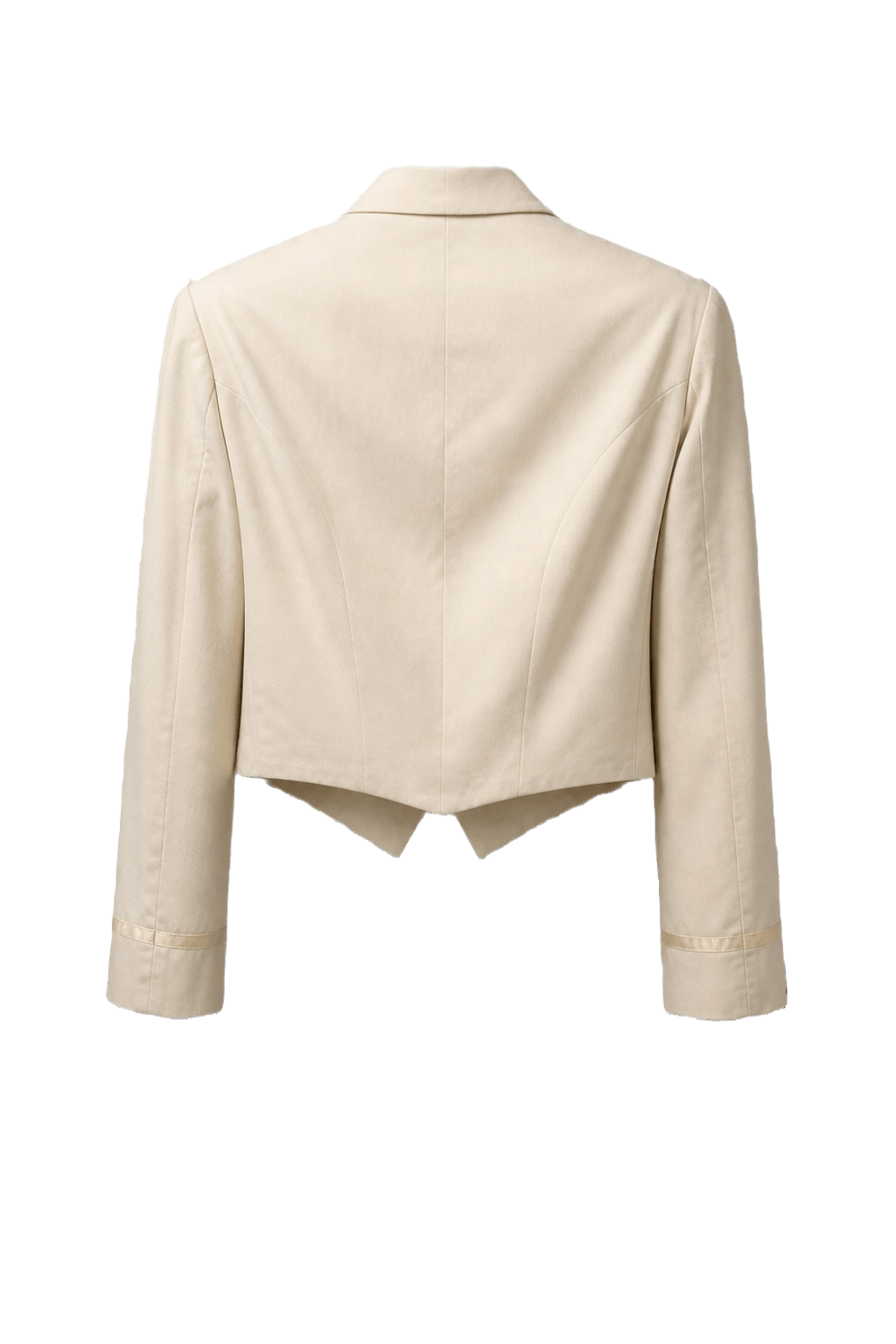 1960s Cream White Wool Blend Blazer - Back View