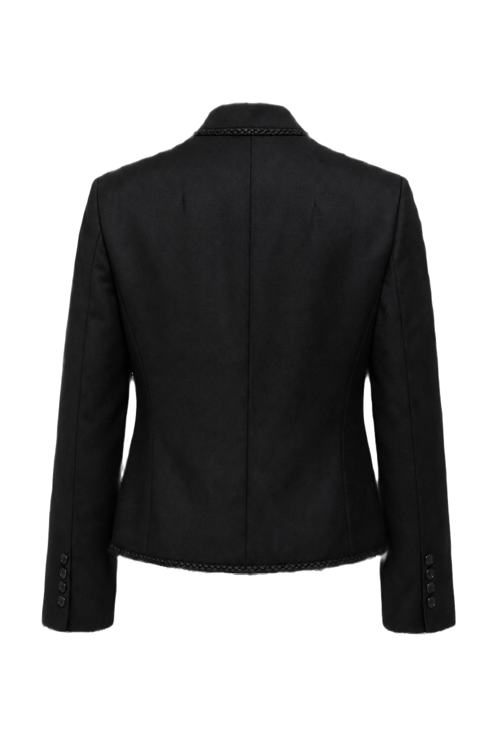 1990s Black Wool Blazer - Back View