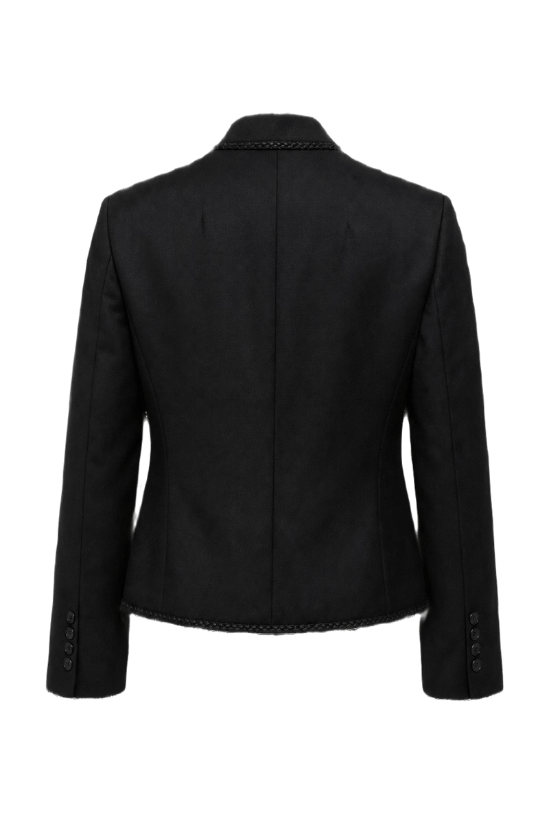 1990s Black Wool Blazer - Back View