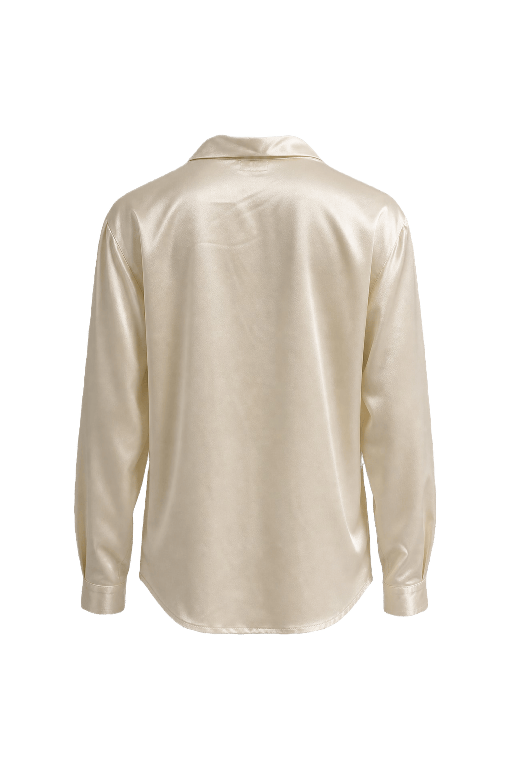1980s Ivory Silk Button-Down Shirt - Back View