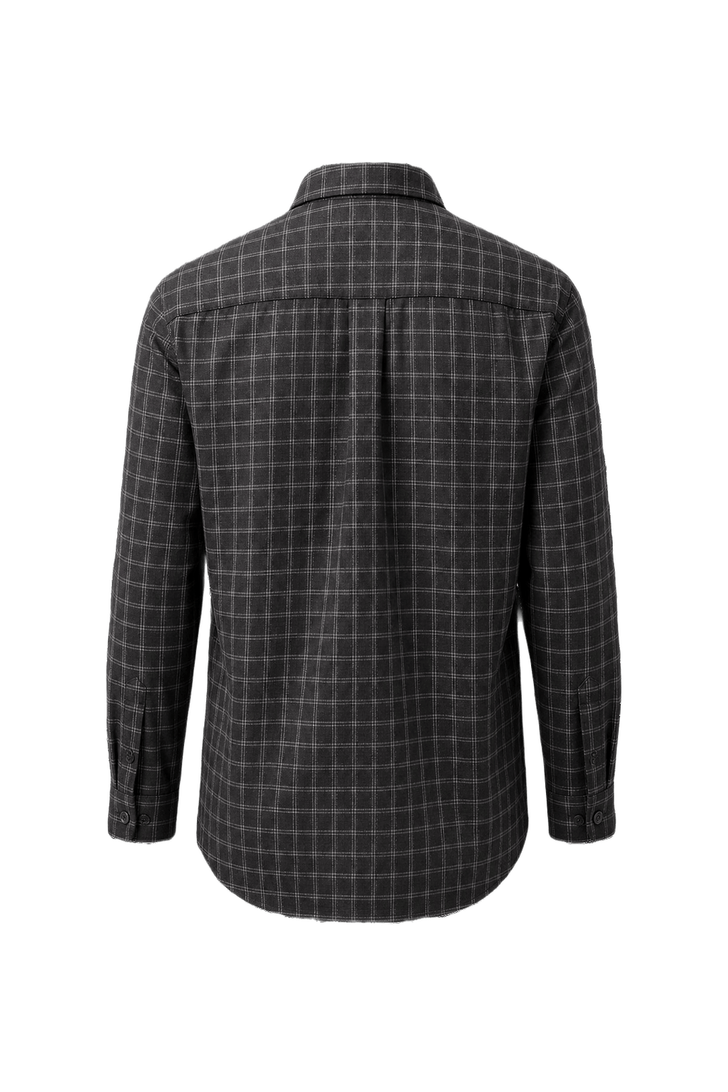 1990s Dark Gray Cotton Button-Down Shirt - Back View