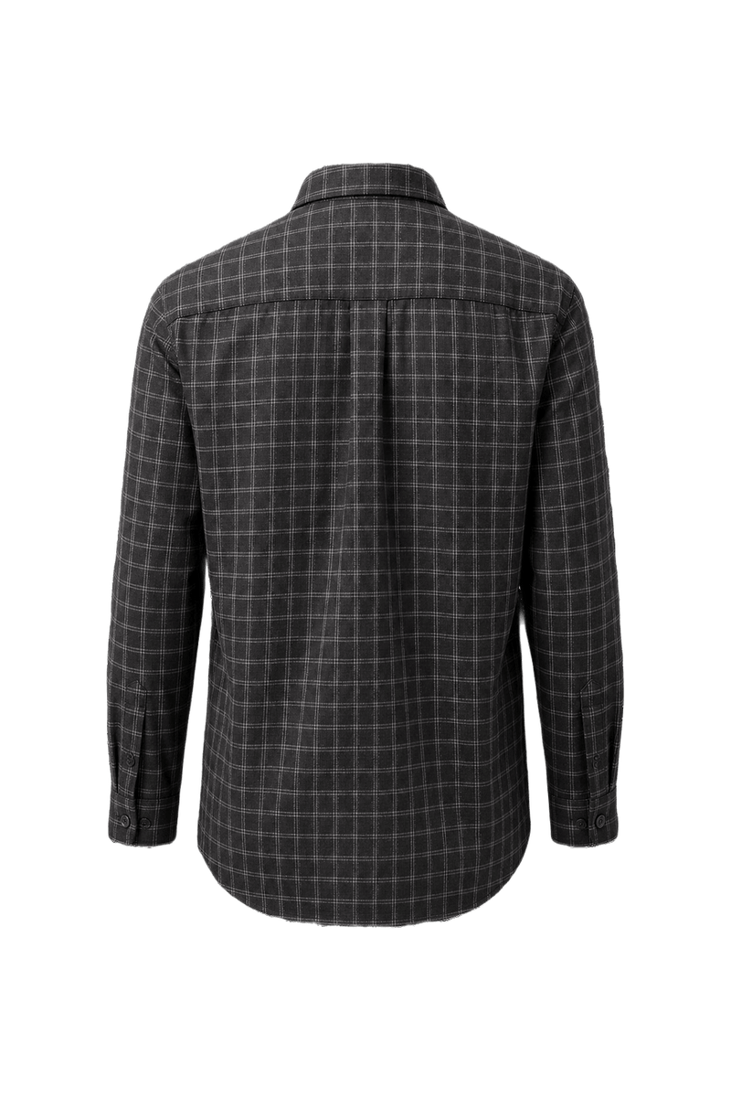 1990s Dark Gray Cotton Button-Down Shirt - Back View