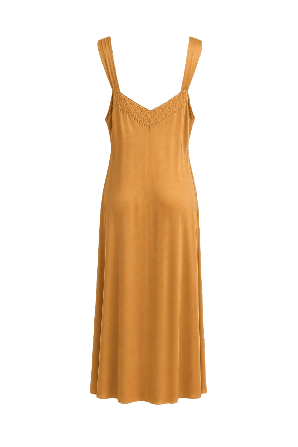 1970s Gold Satin Dress - Back View