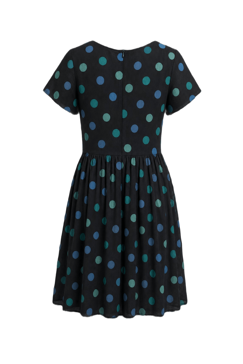 1960s Black Cotton Blend Dress - Back View
