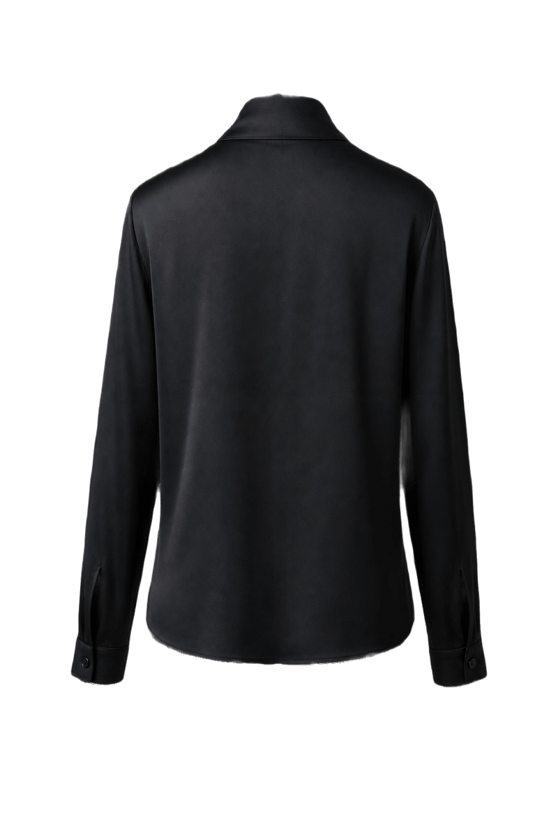 1990s Black Velvet Blouse - Back View