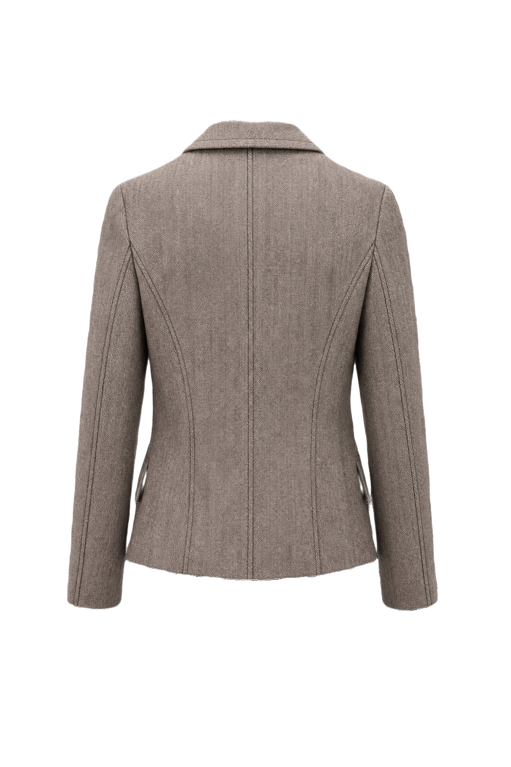 1990s Taupe Wool Blend Blazer - Back View