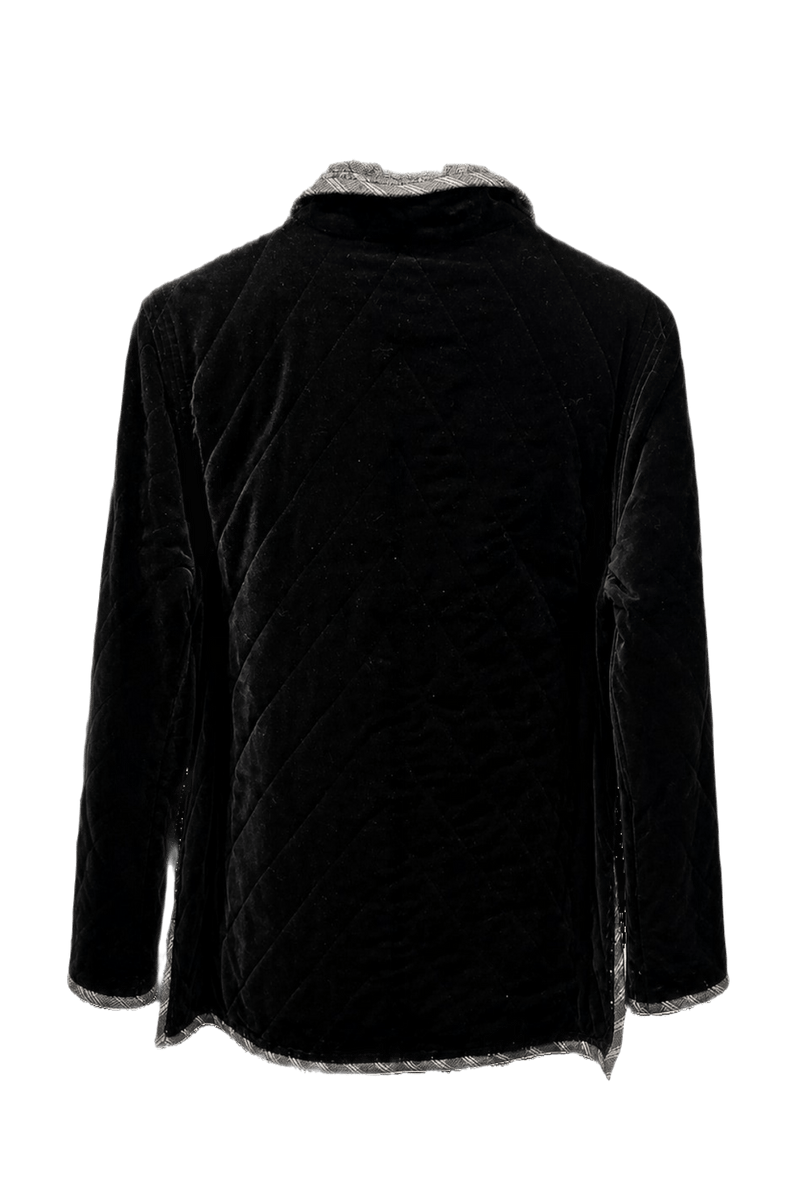 1980s Black Velvet Jacket - Back View