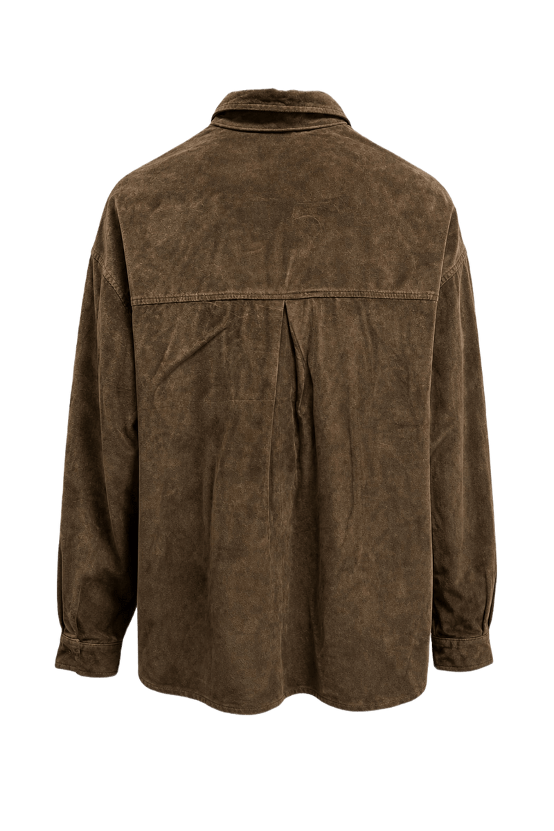 1980s Dark Brown Suede Jacket - Back View