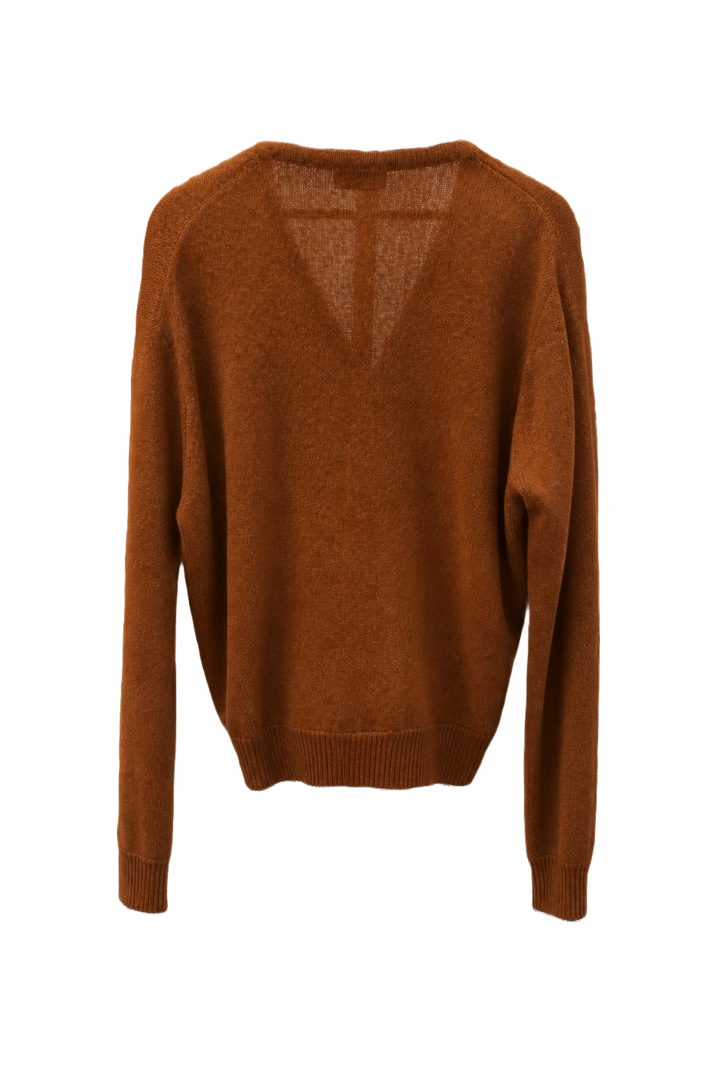 1980s Rust Orange Wool Blend Cardigan - Back View