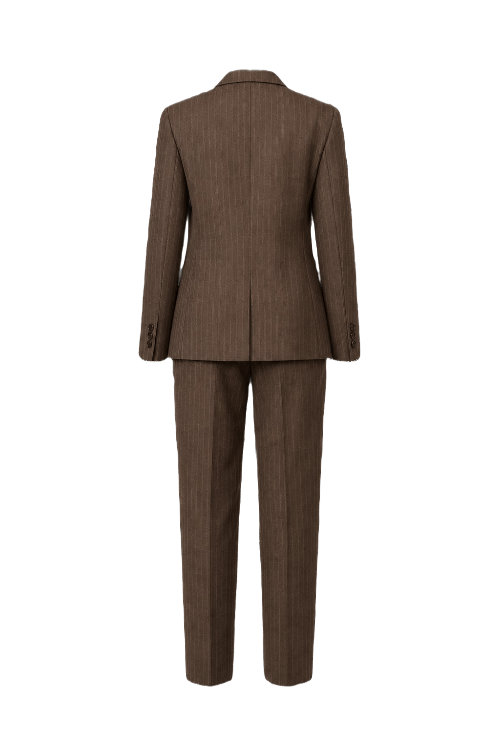 1990s Brown Polyester Blend Blazer and Pants Set - Back View