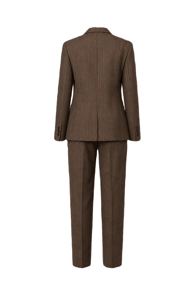 1990s Brown Polyester Blend Blazer and Pants Set - Back View