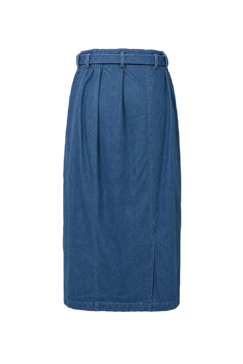 1980s Blue Cotton Skirt - Back View