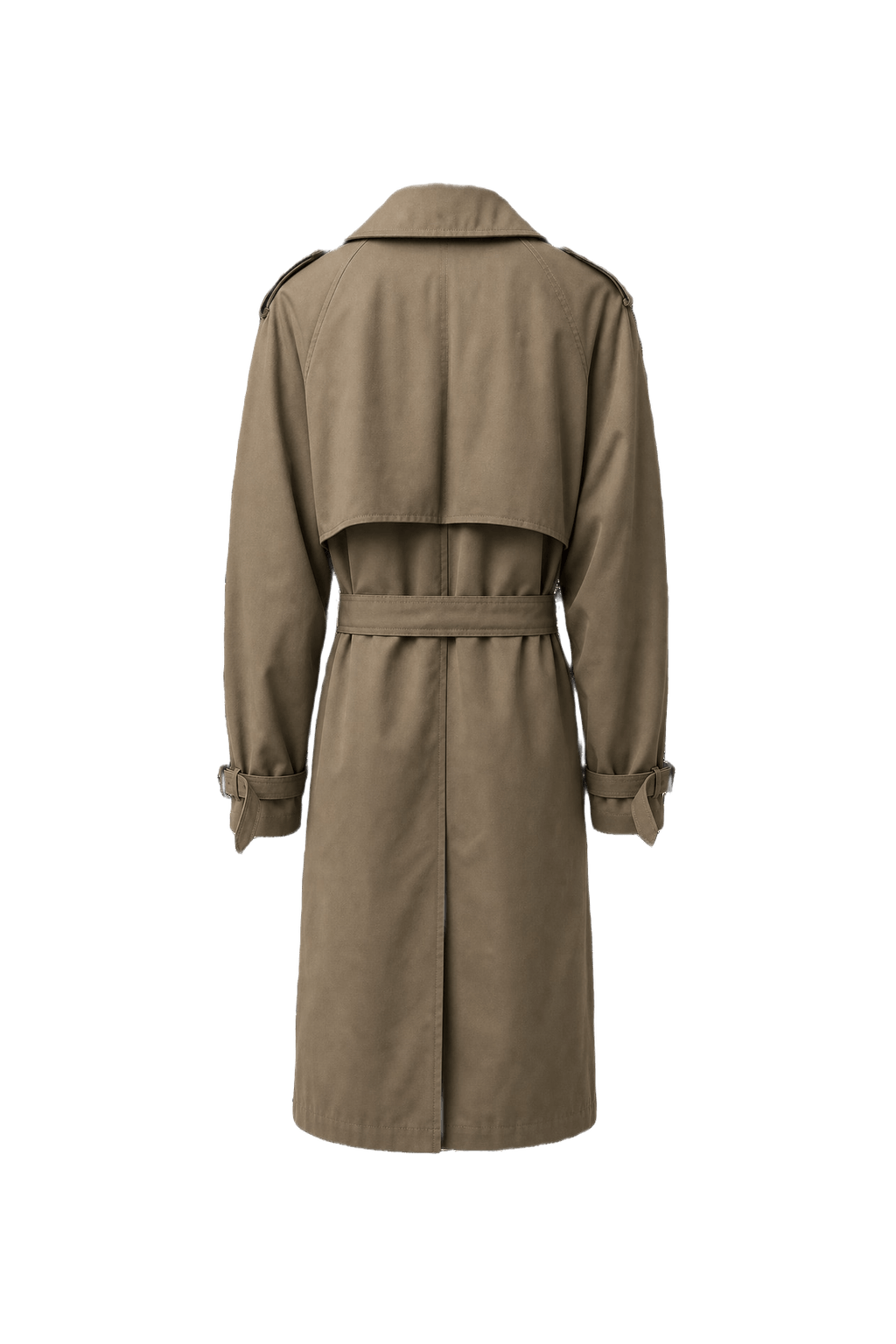 1980s Tan Cotton Blend Trench Coat - Back View
