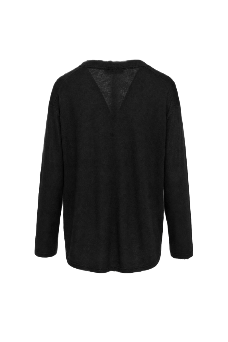 1990s Black Wool Blend Cardigan - Back View