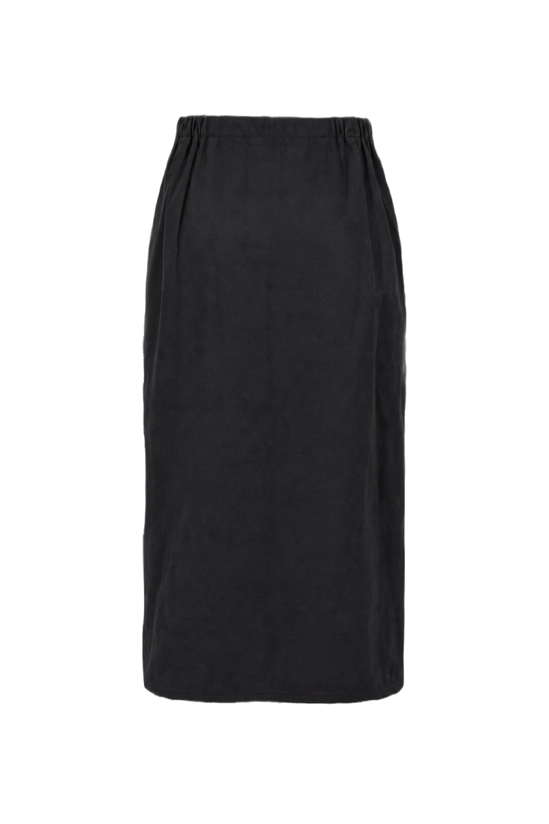1990s Black Polyester Blend Skirt - Back View