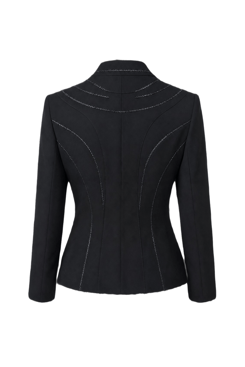 1990s Black Wool Blend Blazer - Back View