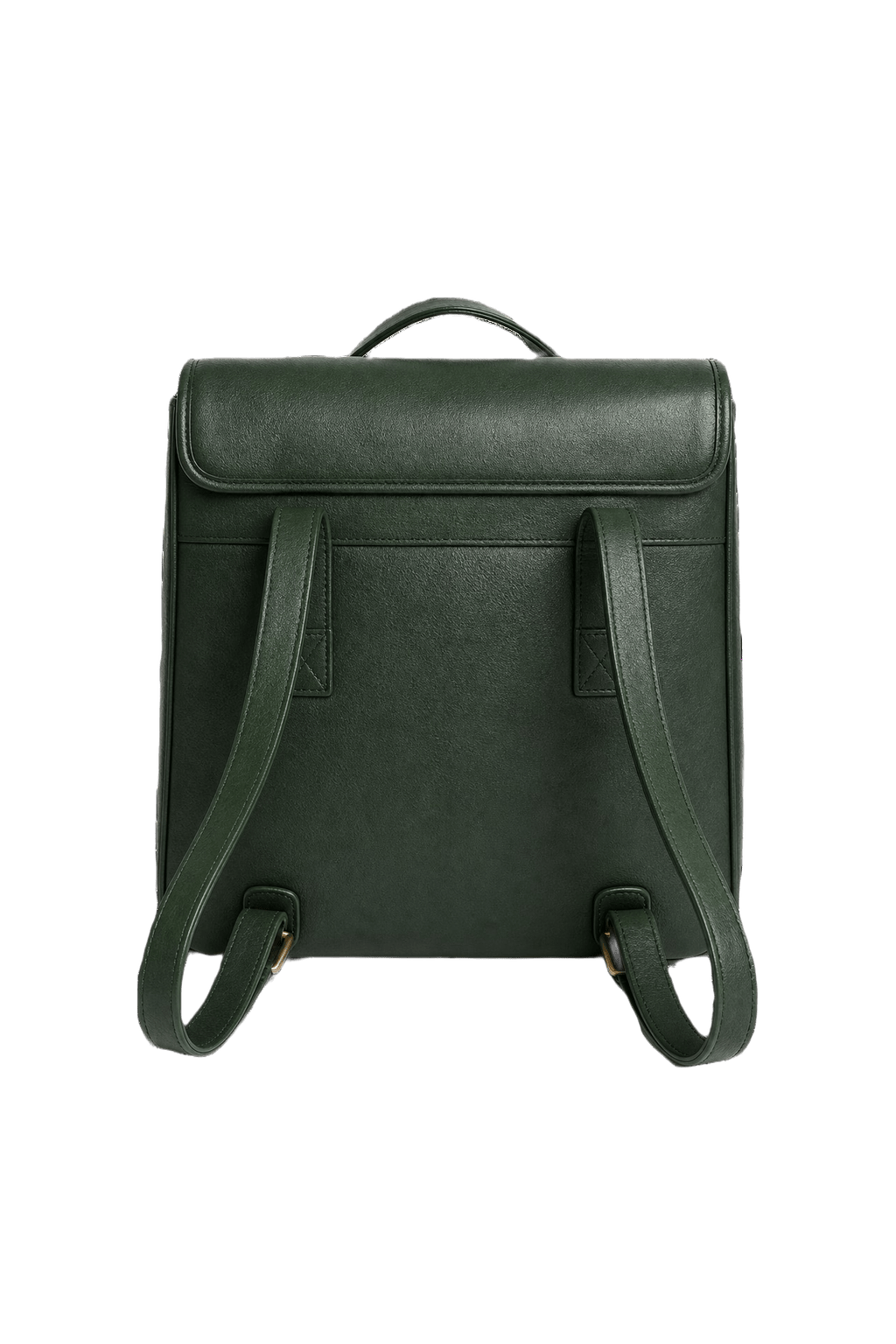 1980s Emerald Green Leather Bag - Back View