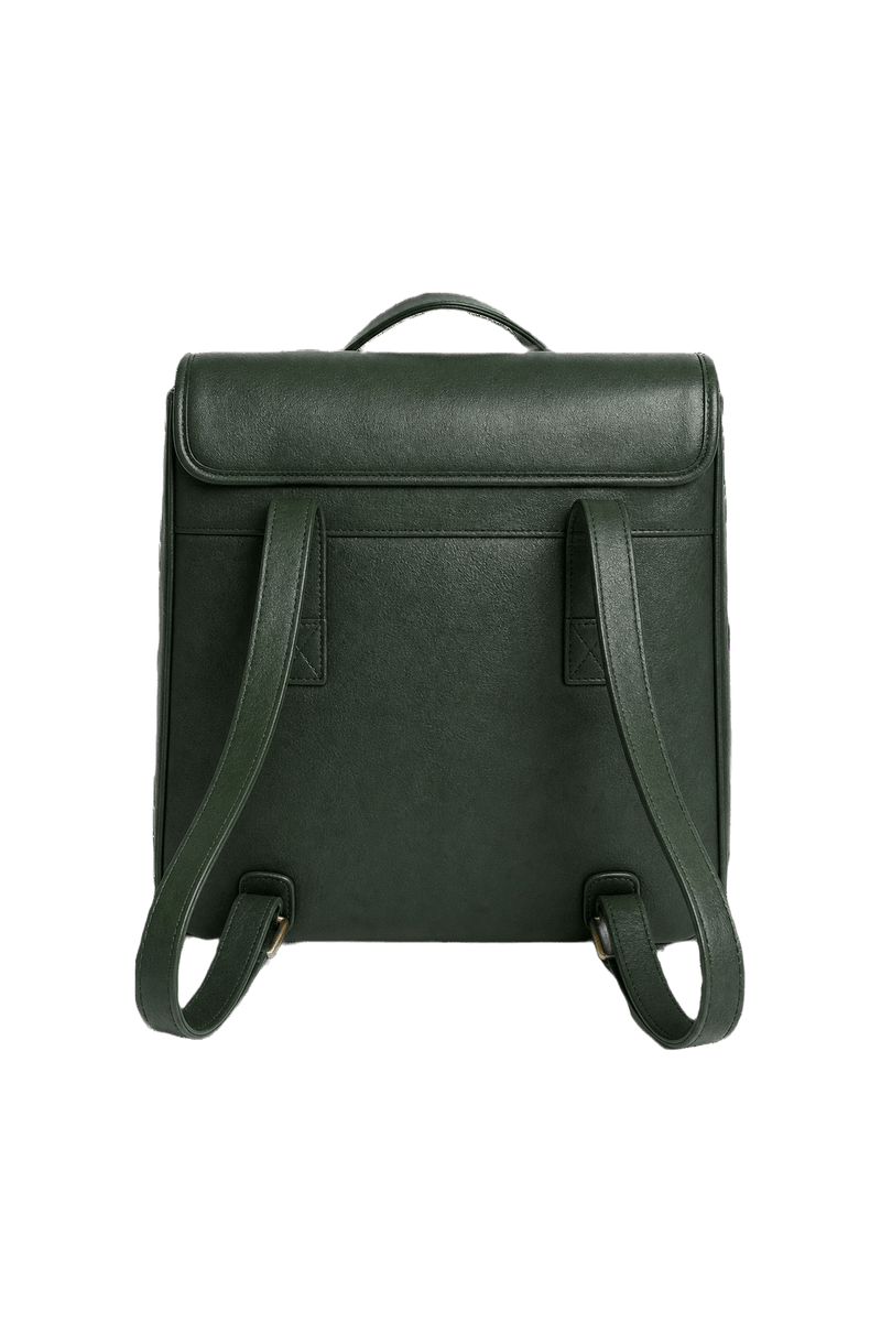 1980s Emerald Green Leather Bag - Back View