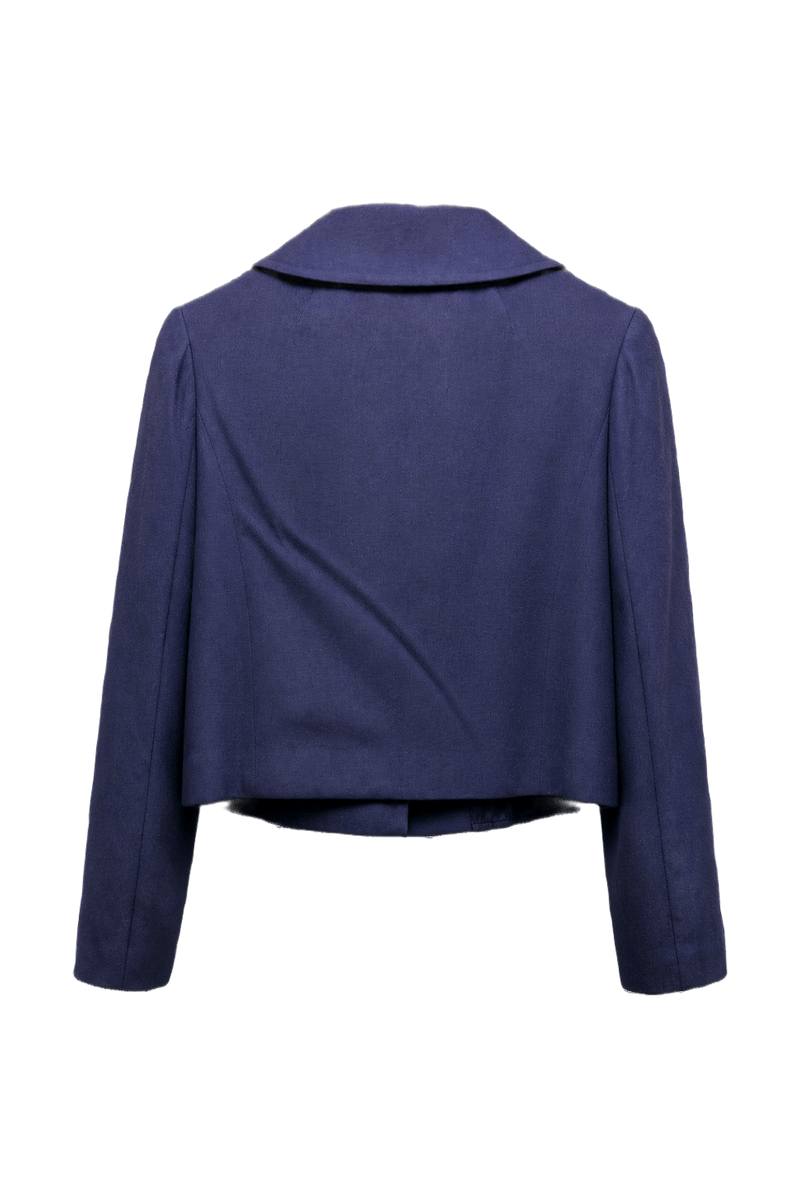 1950s Navy Blue Wool Jacket - Back View