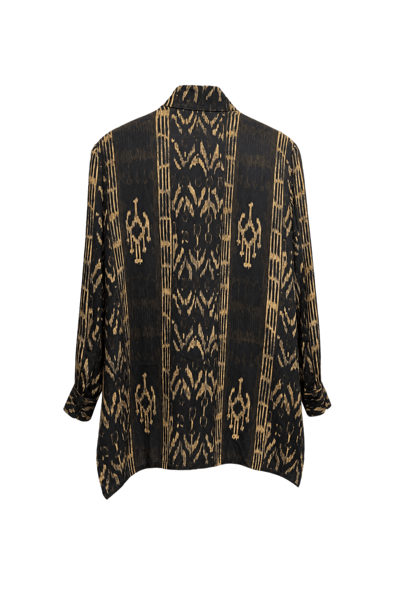 1990s Black Silk Jacket - Back View