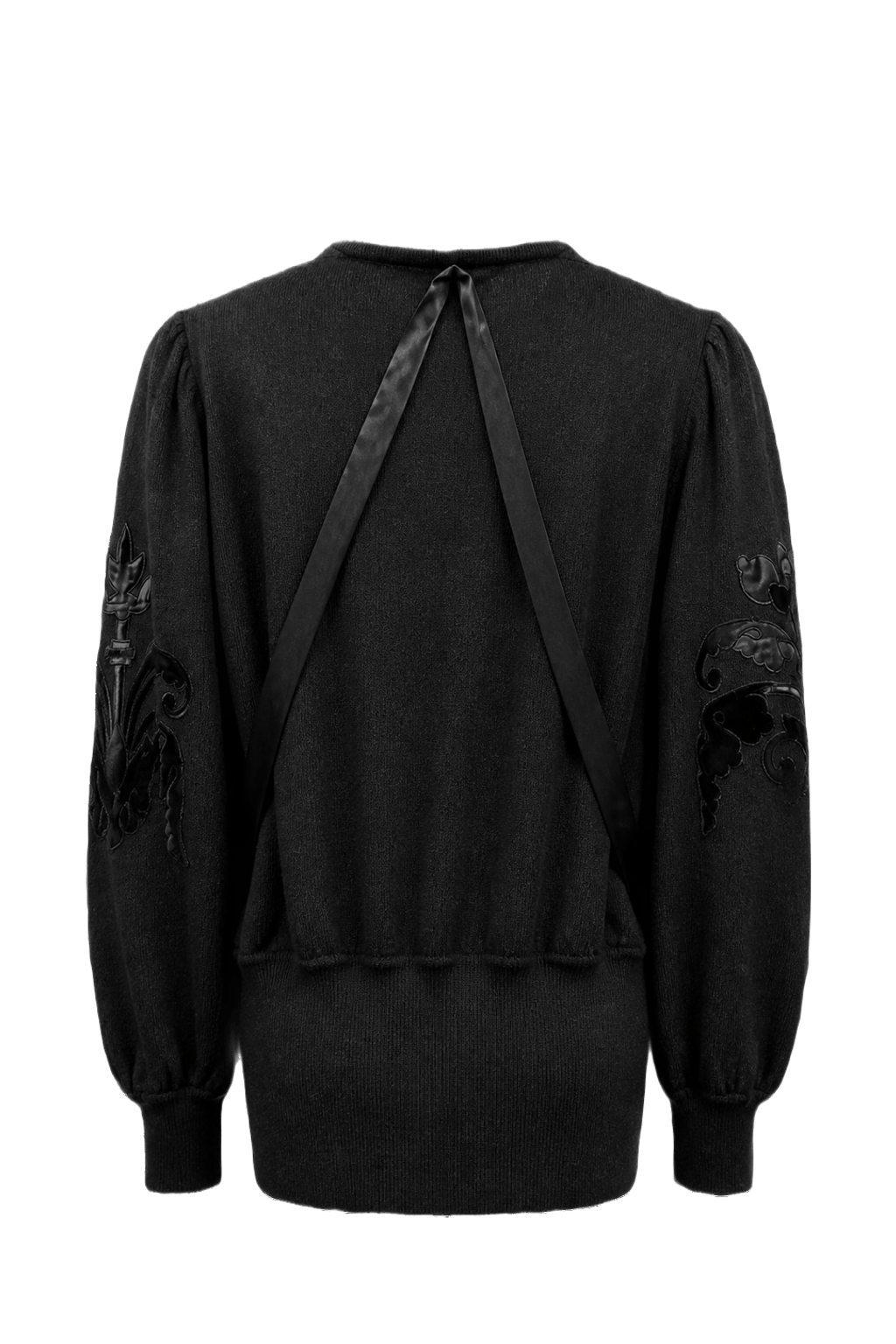 1980s Charcoal Grey Wool Sweater - Back View
