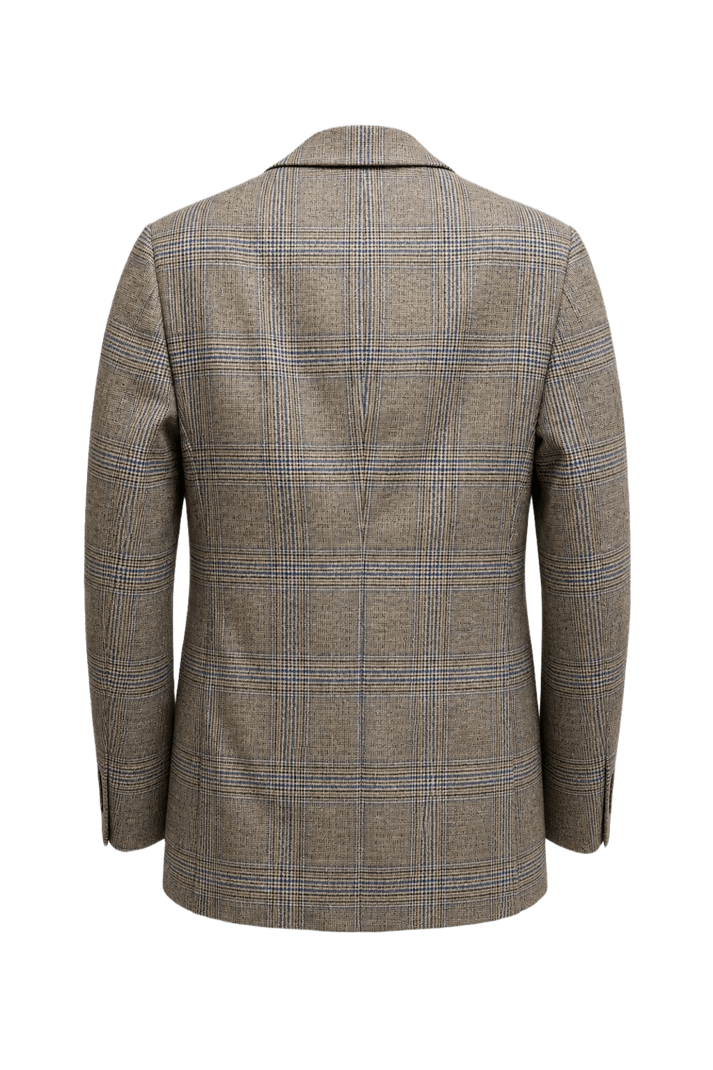 1960s Brown Wool Plaid Blazer - Back View