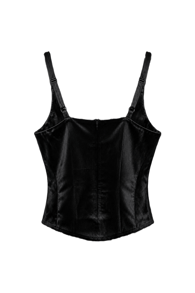 1990s Black Polyester Tank Top - Back View