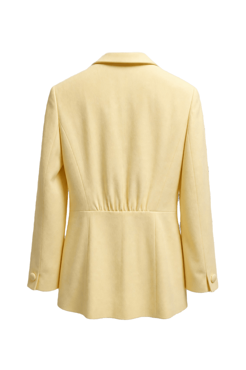1990s Light Yellow Cotton Jacket - Back View