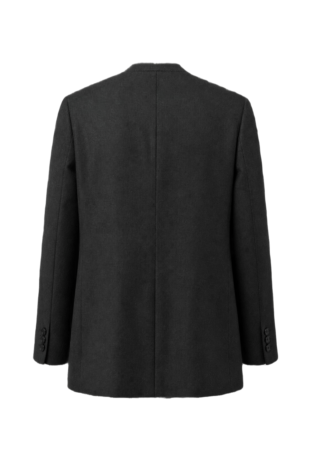 1980s Charcoal Grey Wool Blazer - Back View