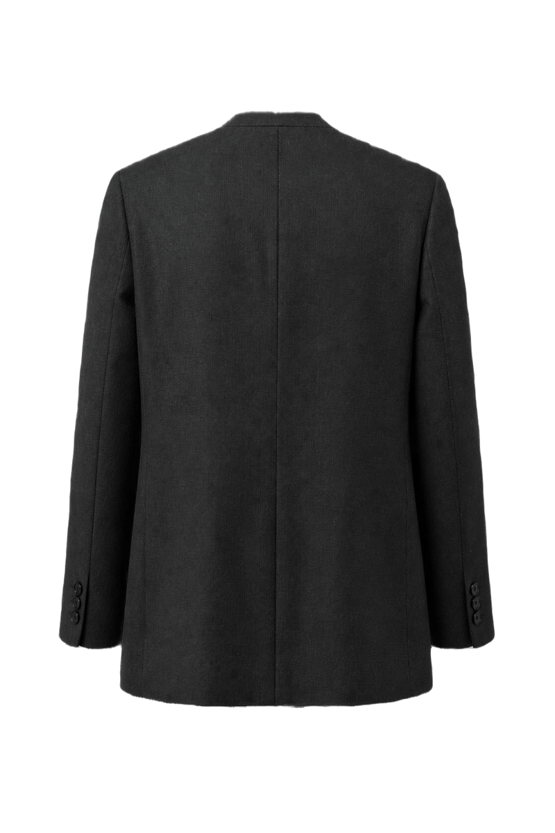 1980s Charcoal Grey Wool Blazer - Back View