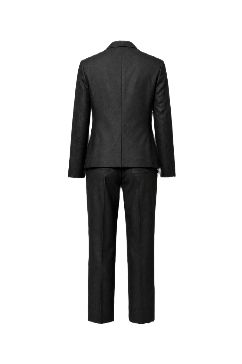 1980s Black Polyester Blend Blazer + Trousers - Back View