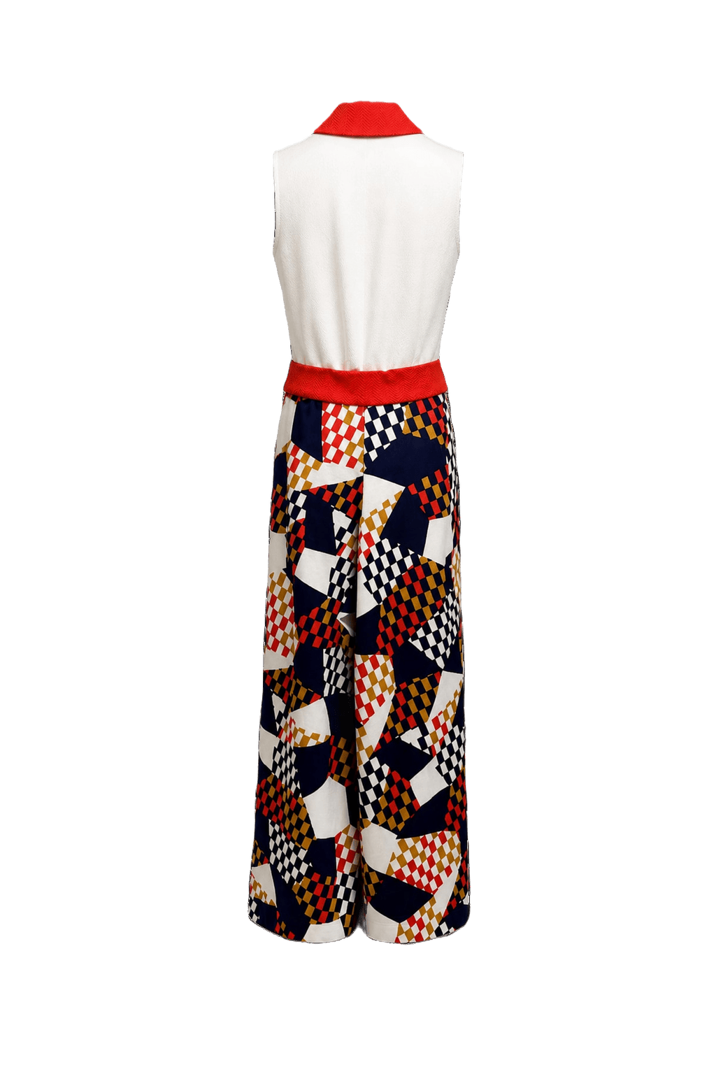 1960s Multi-Color Polyester Dress - Back View