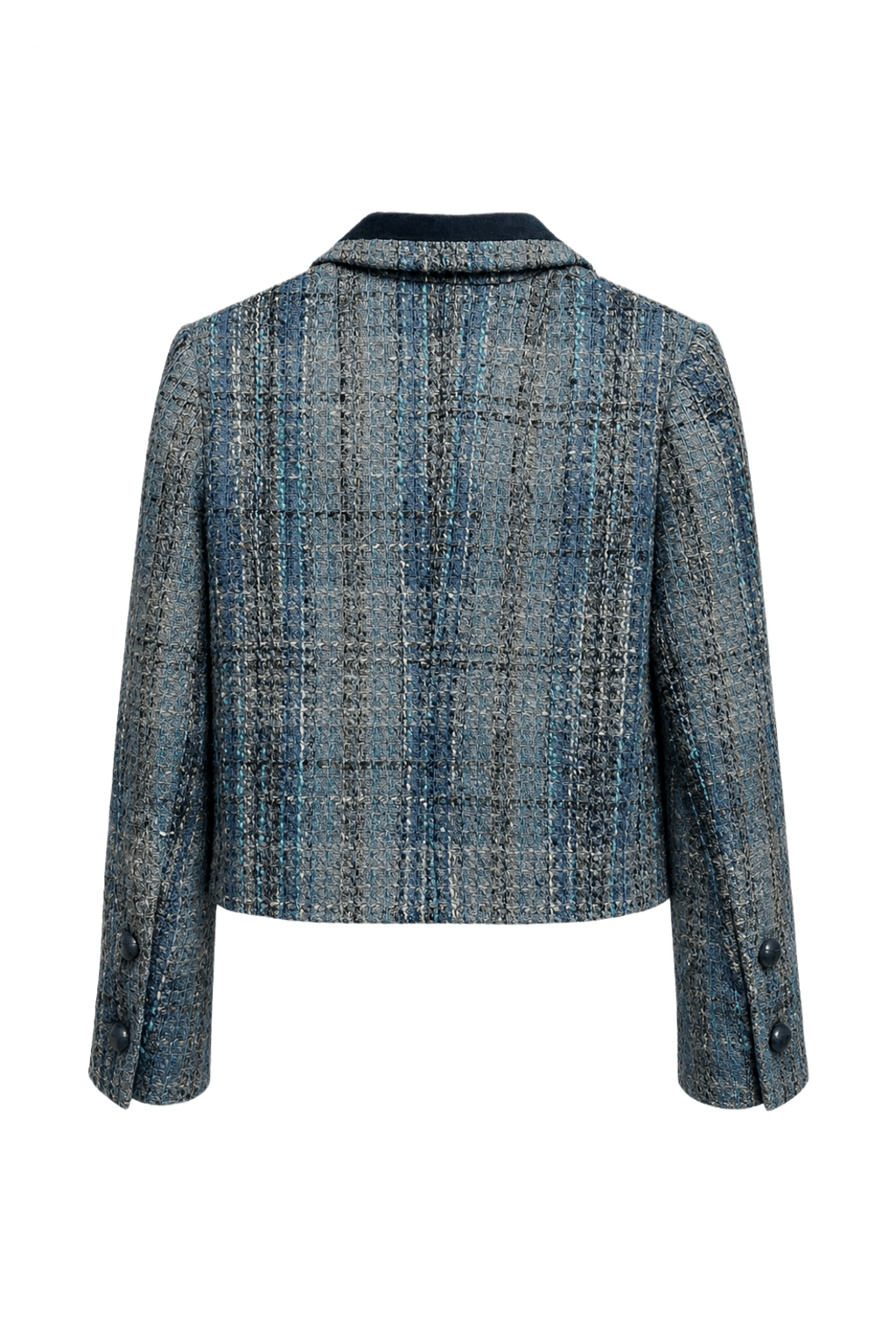 1980s Blue Tweed Jacket - Back View