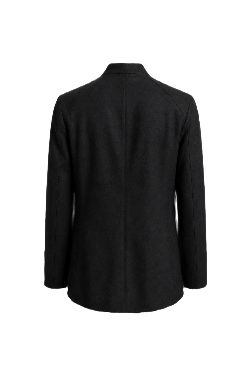 1980s Black Wool Blend Jacket - Back View