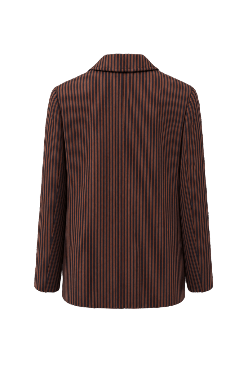 1980s Brown Wool Blend Blazer - Back View
