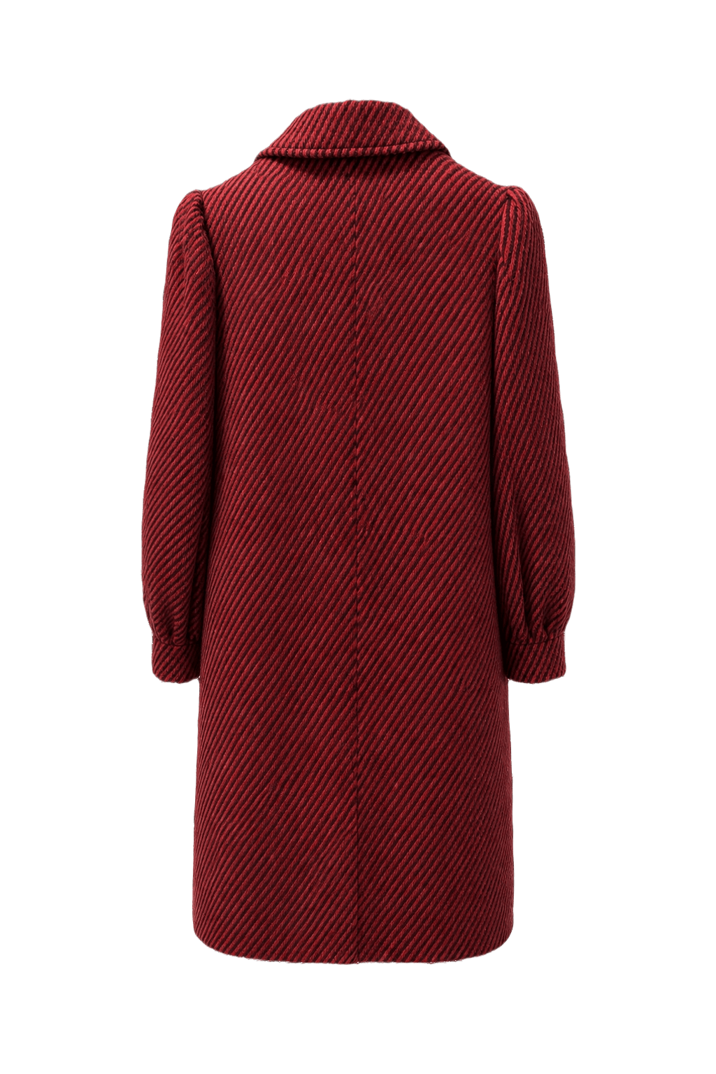 1970s Red Wool Stripe Coat - Back View