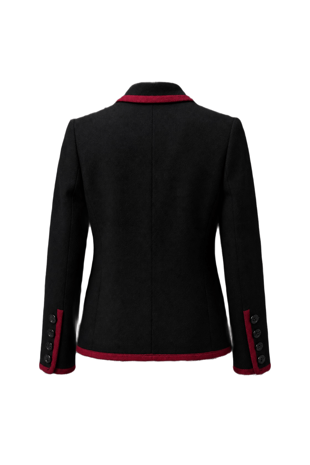 1980s Black Wool Blazer - Back View