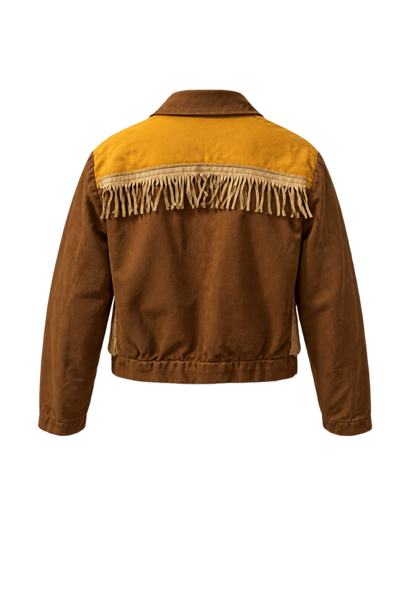 1960s Brown Cotton Jacket - Back View