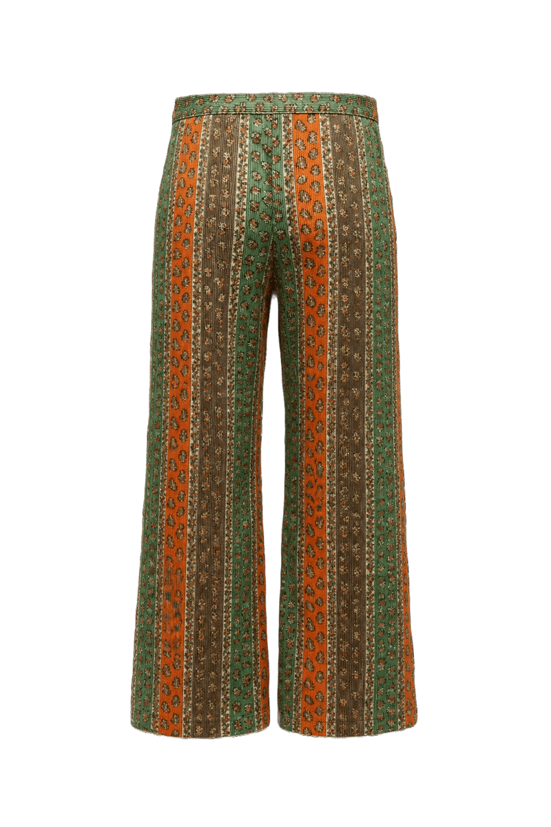 1970s Green Cotton Pants - Back View
