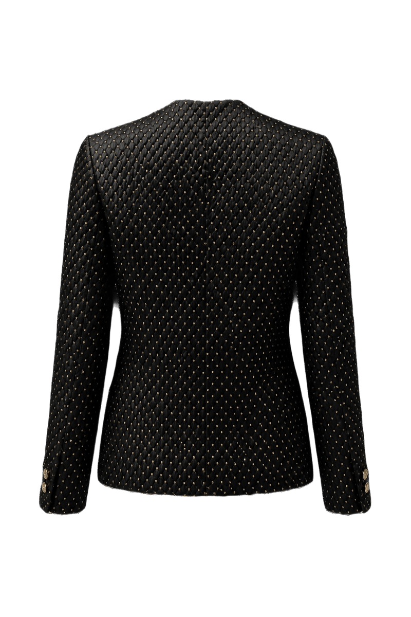 1980s Black Wool Blend Blazer - Back View