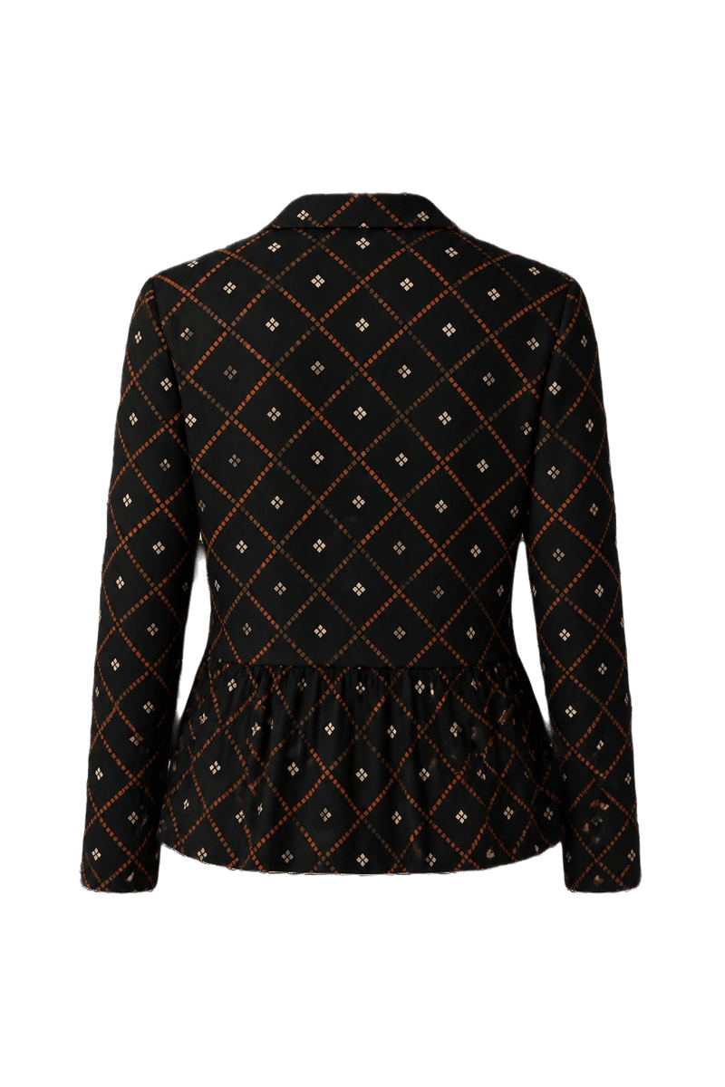 1970s Black Wool Blend Blazer - Back View