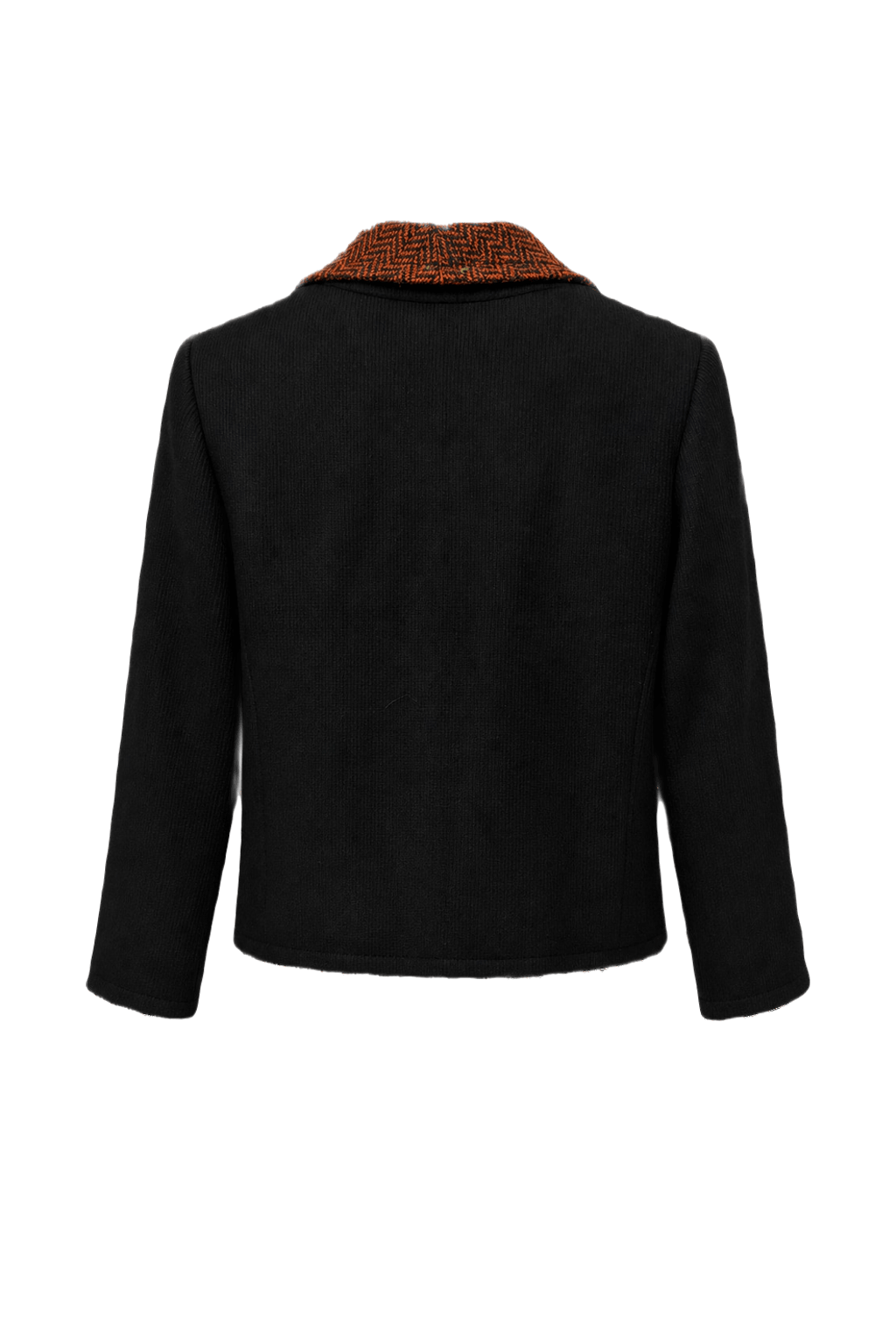 1970s Rust Orange Wool Blend Jacket - Back View