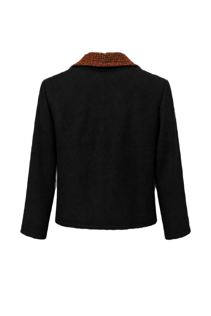 1970s Rust Orange Wool Blend Jacket - Back View