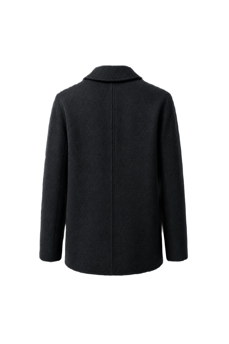 1990s Black Wool Blend Jacket - Back View
