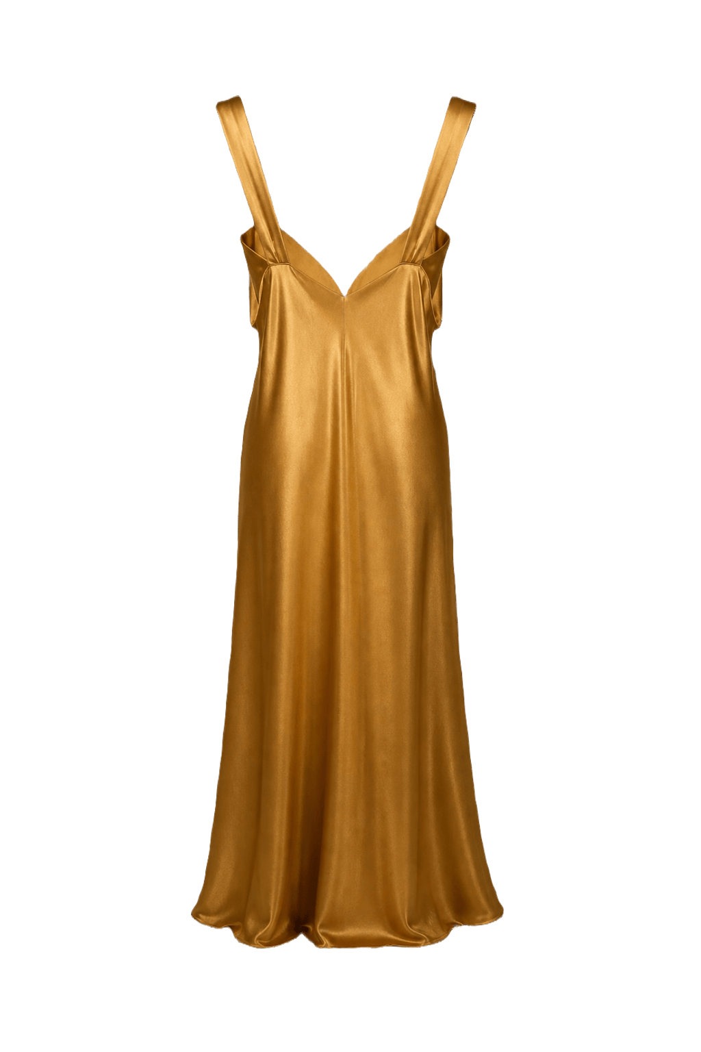 1990s Gold Satin Dress - Back View