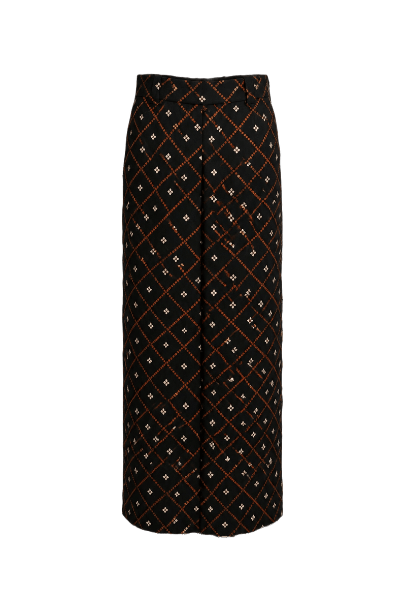 1970s Black Wool Blend Skirt - Back View
