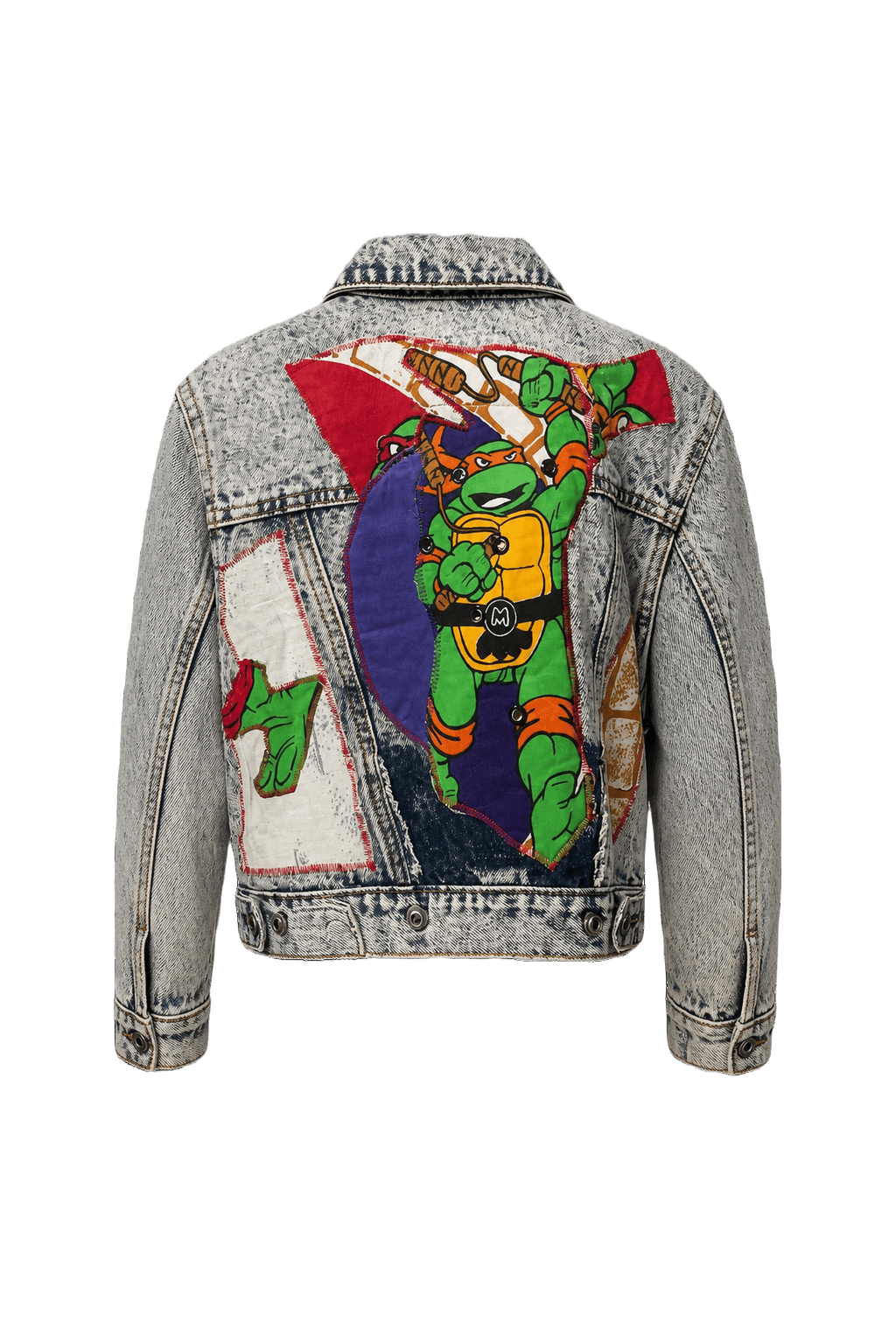 1990s Acid Wash Denim Kids Jacket - Back View