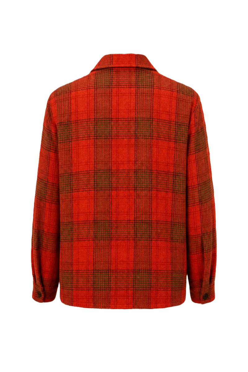 1970s Red Cotton Blend Jacket - Back View
