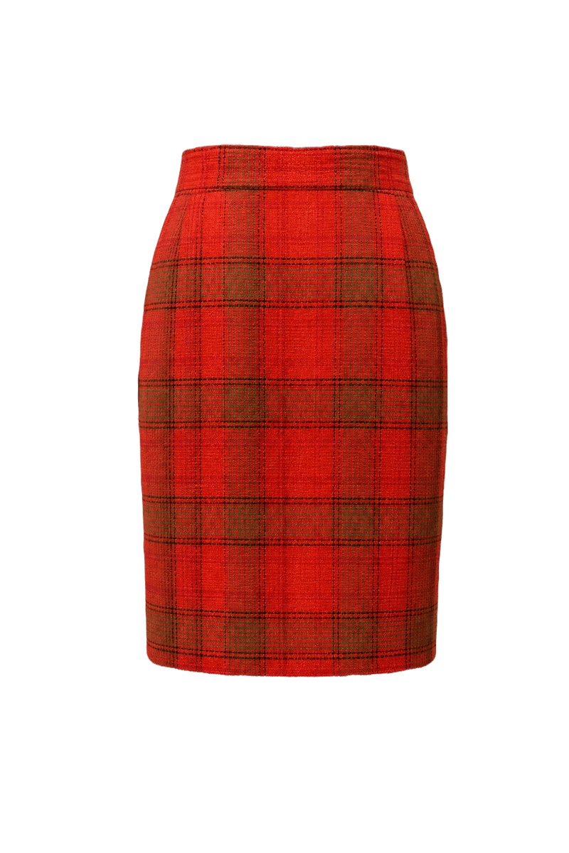 1970s Orange Wool Blend Skirt - Back View